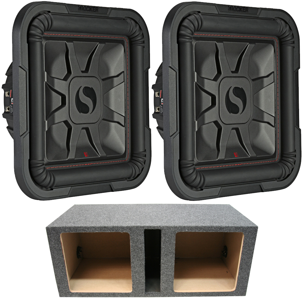 Kicker Car Audio L7 12" 1200W Subwoofers 46L7T122 and Vented Enclosure Sub Box 46L7Pack47