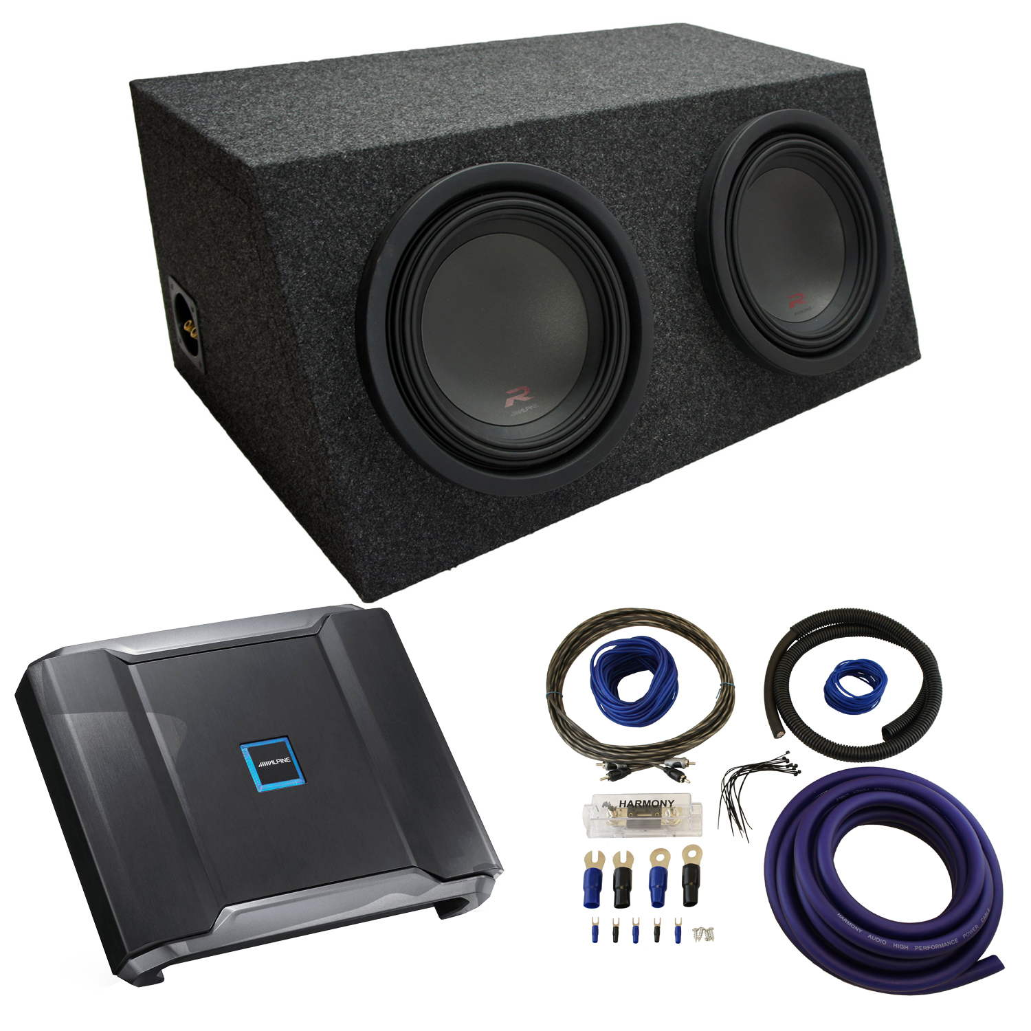 Universal Car Stereo Hatchback Sealed Dual 10" Alpine Type R RW10D2 Sub Box Enclosure with R