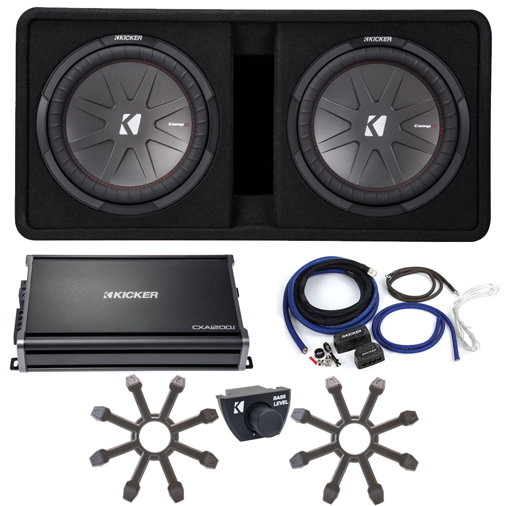 KICKER DCWR122 Dual 12 Inch CompR Enclosure Subwoofer Speaker for sale