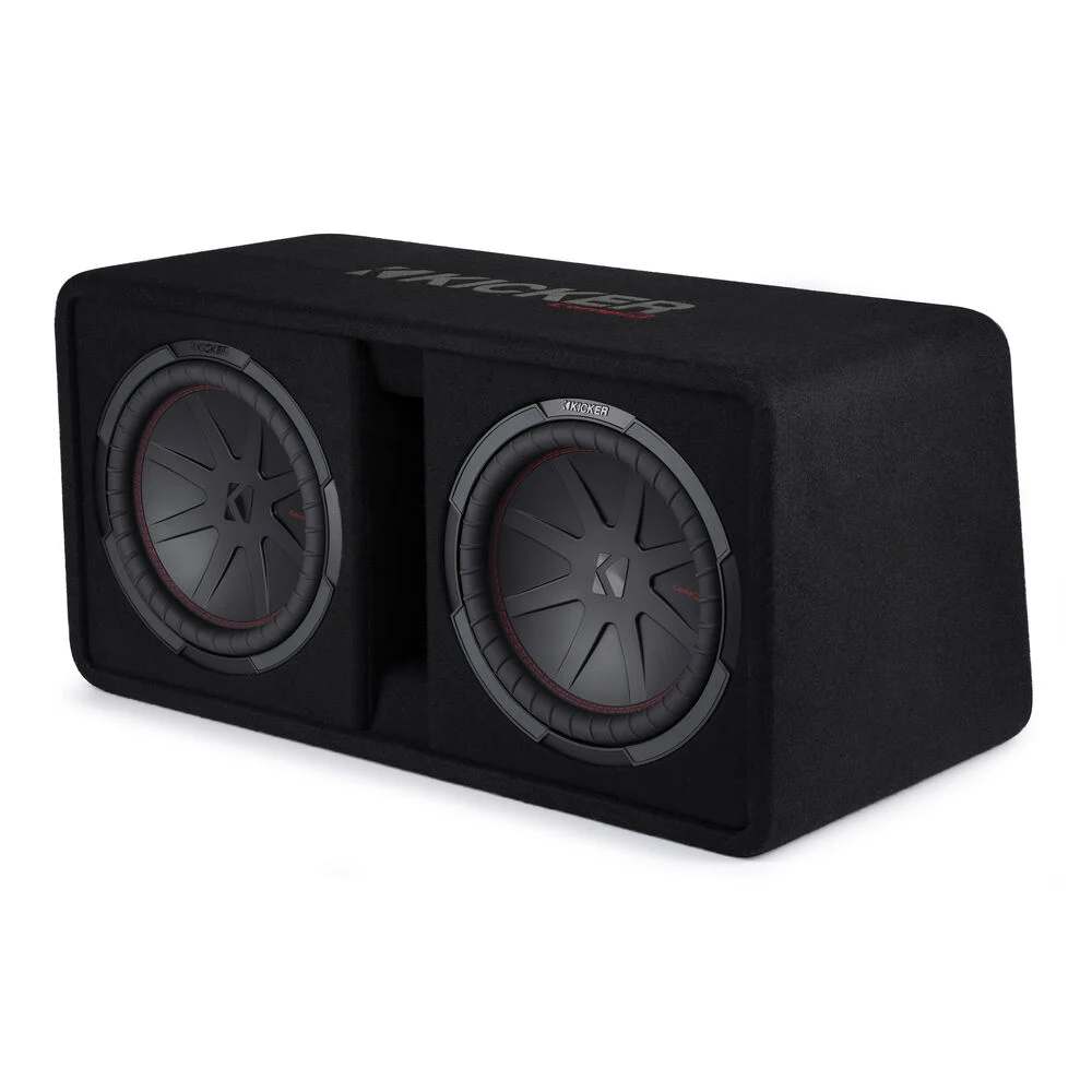 Kicker 48DCWR122 12" CompR Enclosure w/ 46CXA12001 Amplifer & Install Kit
