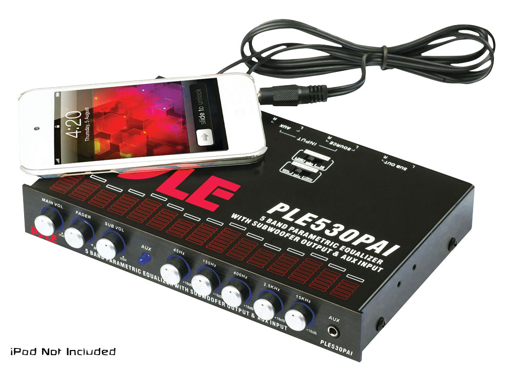 PYLE PLE530PAI 5 Band Parametric Car Audio Half Din Dash Mount