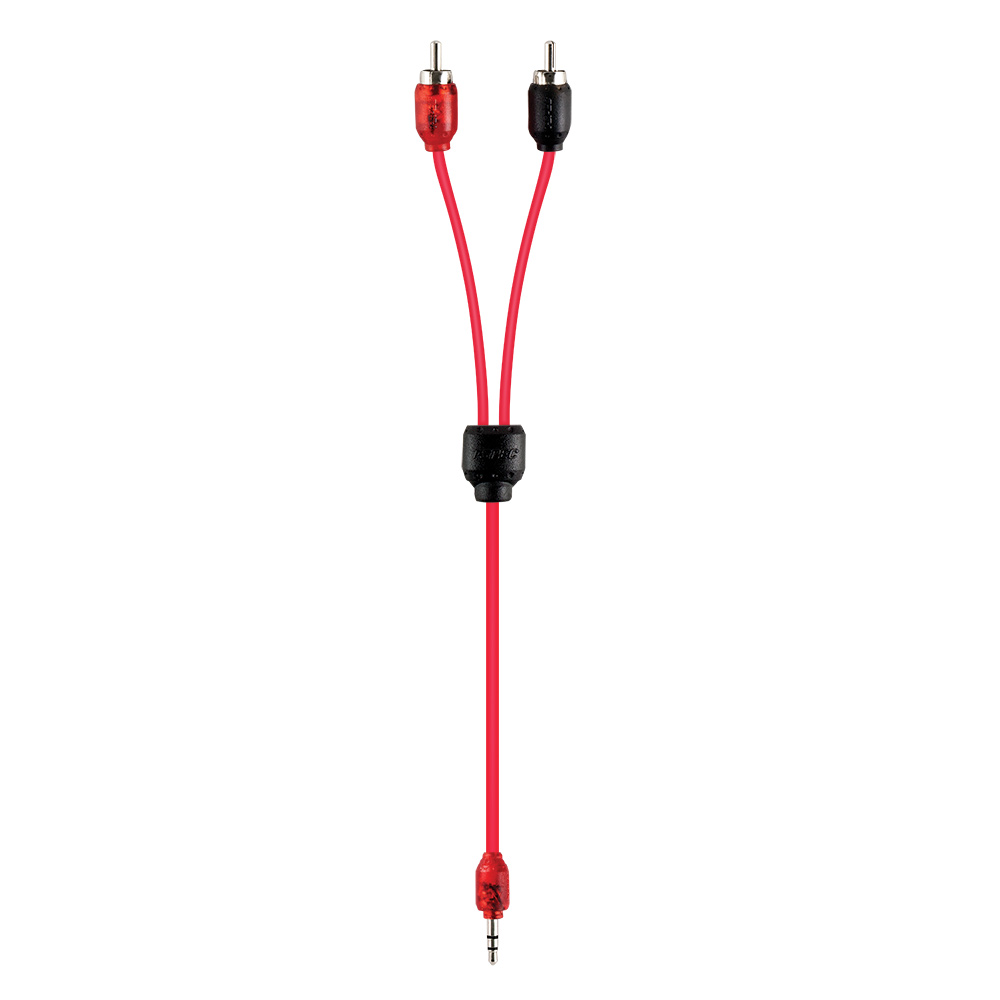 T-Spec V6RCA35-12IN 2 Channel V6 Series RCA to 3.5mm 36 Inch Cable with Molded ABS End