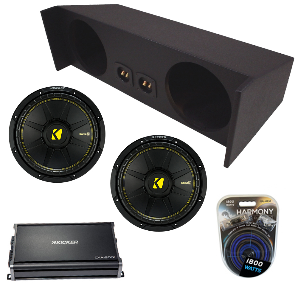 Jeep Wrangler YJ 8706 Kicker 44CWCS104 10" 4 Ohm Dual Sub Box