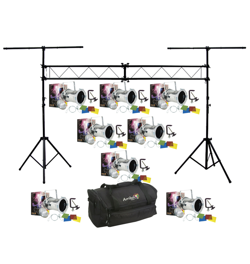 American DJ Lighting (8) 64 COMBO Par Can Polished Stage Lights with