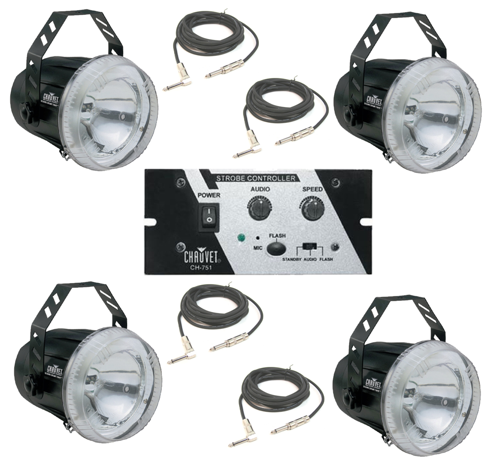 Chauvet DJ Lighting (4) ST2000S Techno Strobe 75W Adjustable Effect