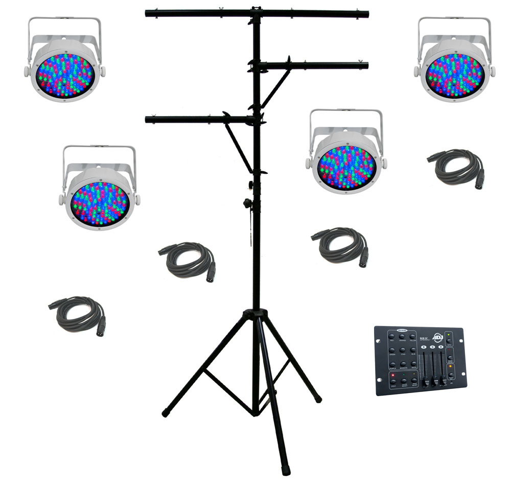 Chauvet DJ Lighting (4) Slimpar 56 White Slim Par Can RGB Stage Wash