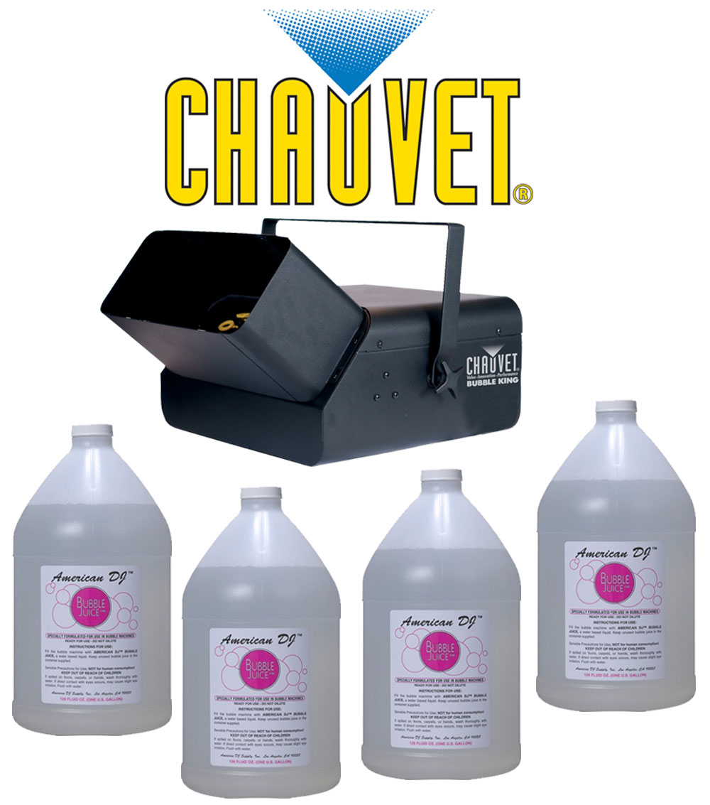 Chauvet Lighting DJ B550 Bubble King Machine with (4) Gallon Bubble