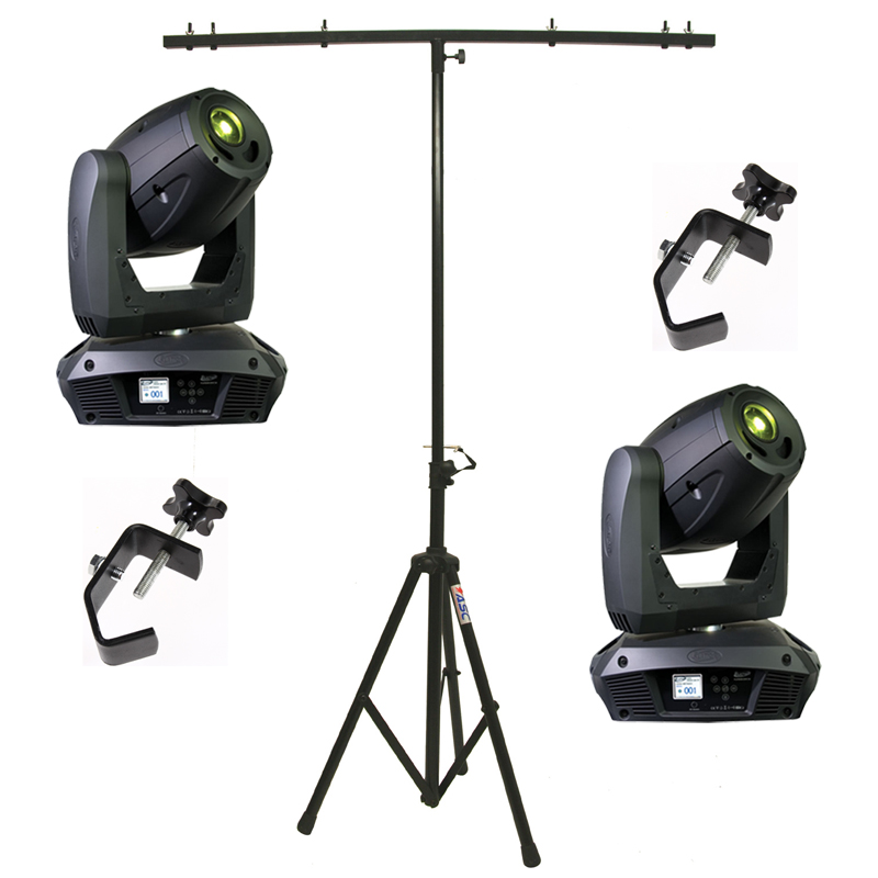 Elation (2) Platinum Spot 5R Moving Head Light w/ Tripod Stand & 2