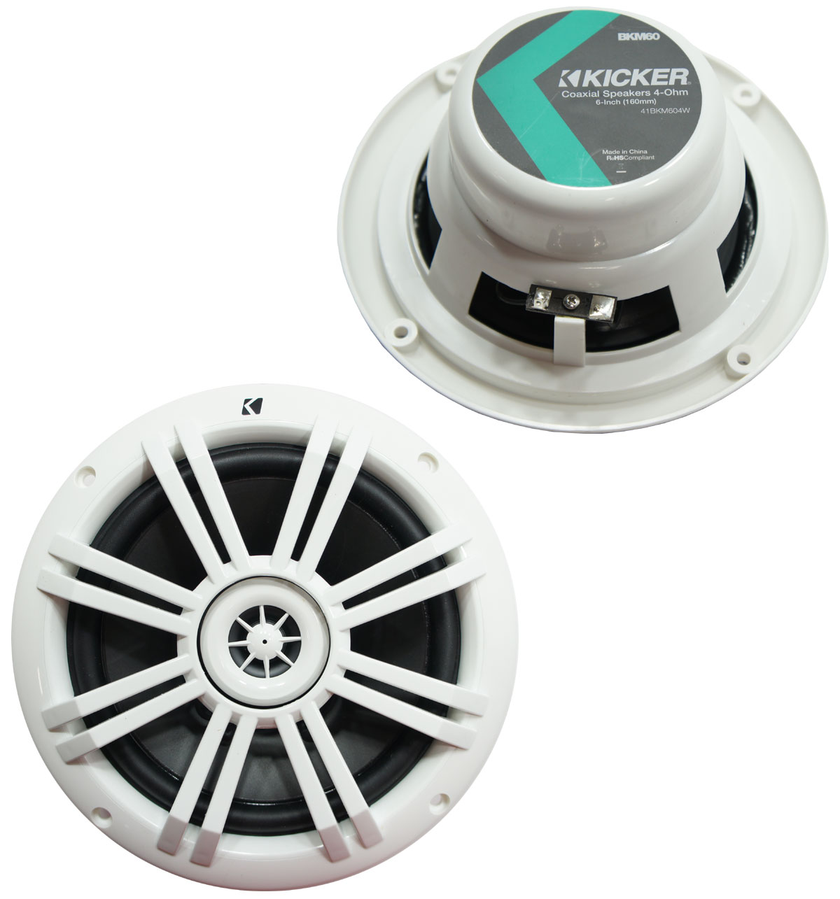 Kicker Marine Audio 4Ch Speaker Boat Amp w/ Marine Audio 6 1/2