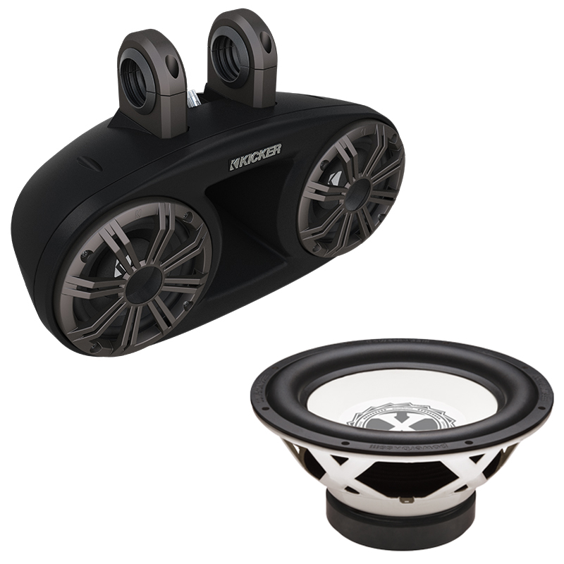 Kicker KMT674 6.75" FullRange Marine Tower System w/ 10Inch 400Watt