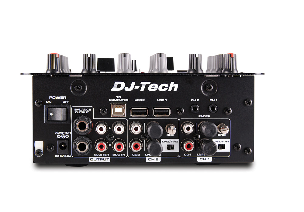 DJ Tech X10 Compact Professional 2CH DJ Mixer with Builtin Audio