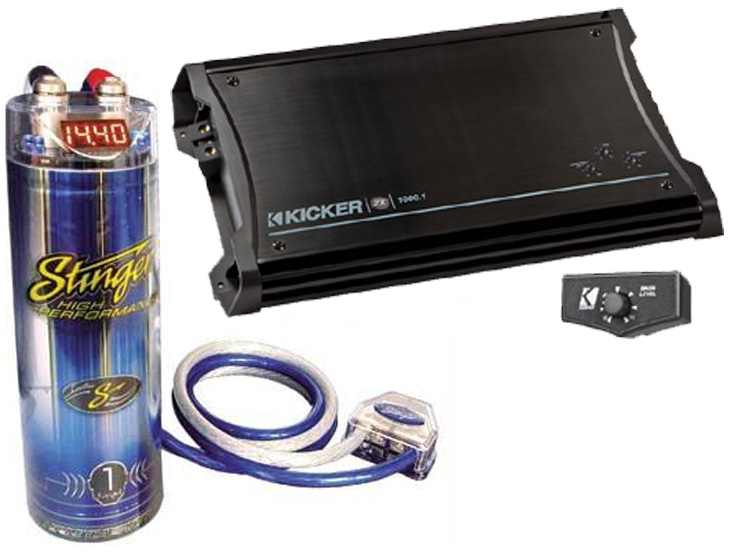 Kicker Car Amplifier Package Includes ZX1000.1 Amp & Stinger 1 Farad