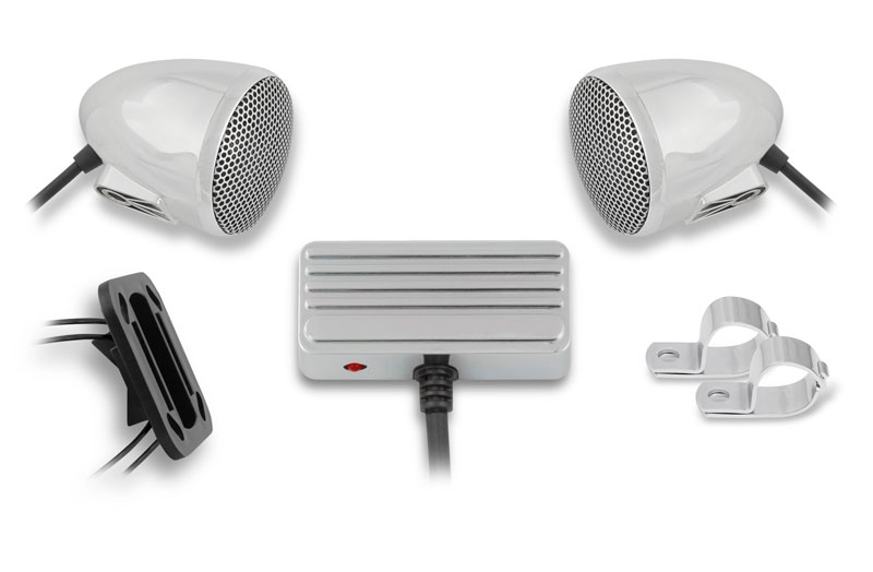 Cycle Sounds 11020220 2 Inch Chrome Colored Scooter Amplified Speaker