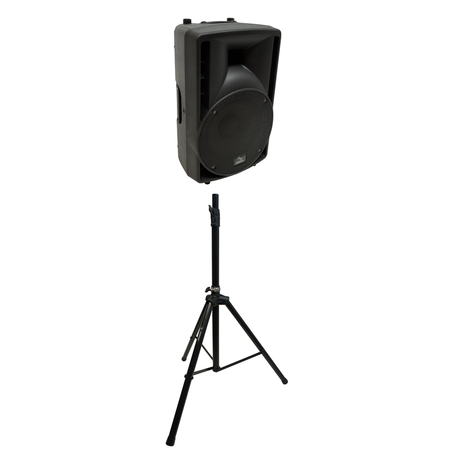 Harmony Audio Single Tripod Speaker Stand with Harmony Audio Pro DJ Concert Series 10" Powered 400W PA Speaker Cabinet