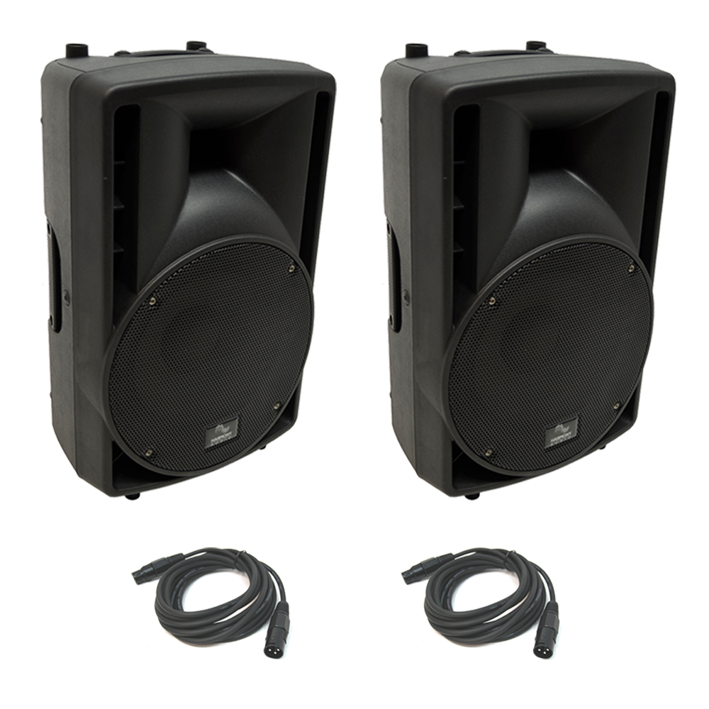 (2) Harmony Audio HA-C10A Pro DJ 10" Powered 400W PA Speaker & (2) XLR Cable