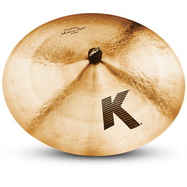 Zildjian K0856 22" K Custom Series Medium Ride Drumset Cast Bronze Cymbal with Dark Sound and Large Bell Size