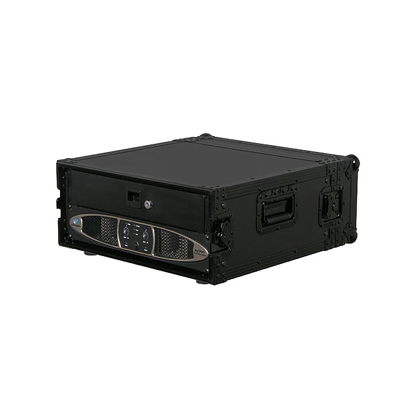Odyssey Cases FZAR04BL Black Label Flight Ready ATA DJ Amp Rack Case