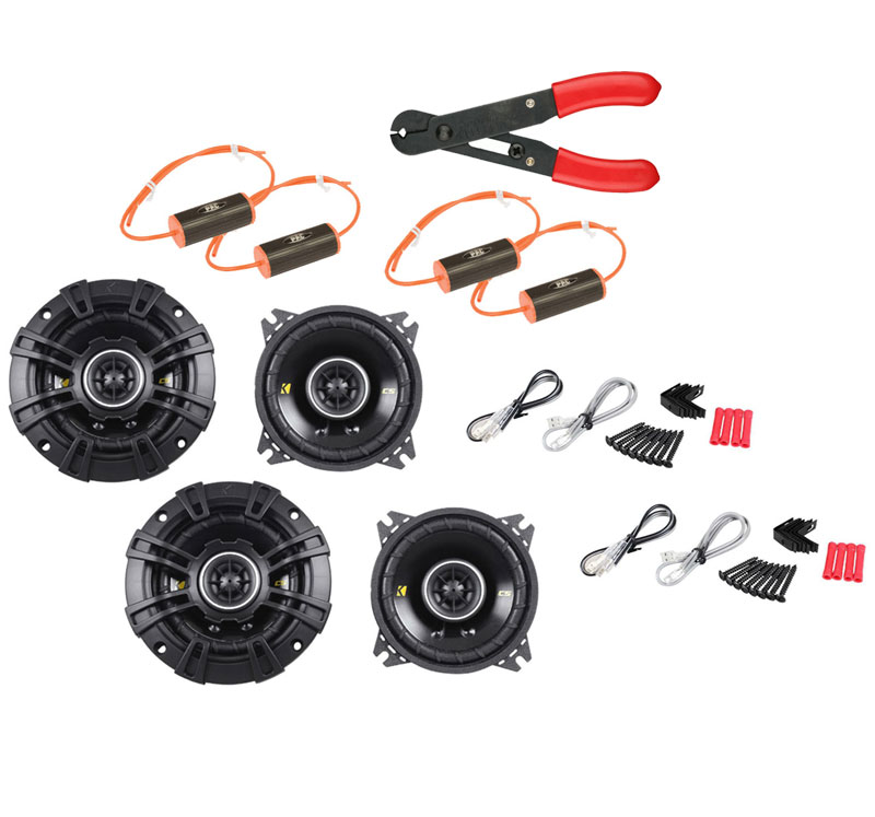 Kicker (2) CS44 Car Stereo 4" Coaxial 150 Watt Full Range Pair Speakers with 01.2Khz Bass