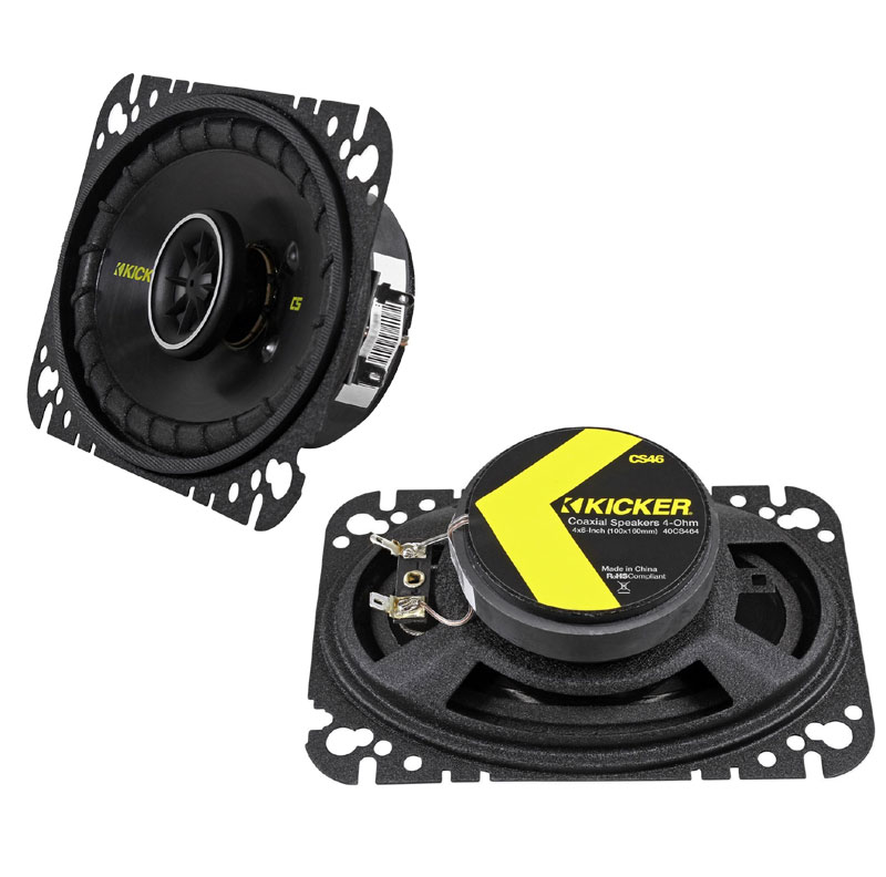 Kicker CS464 Car Stereo 4x6" Coaxial 150 Watt Full Range Pair Speakers with Speaker Door...