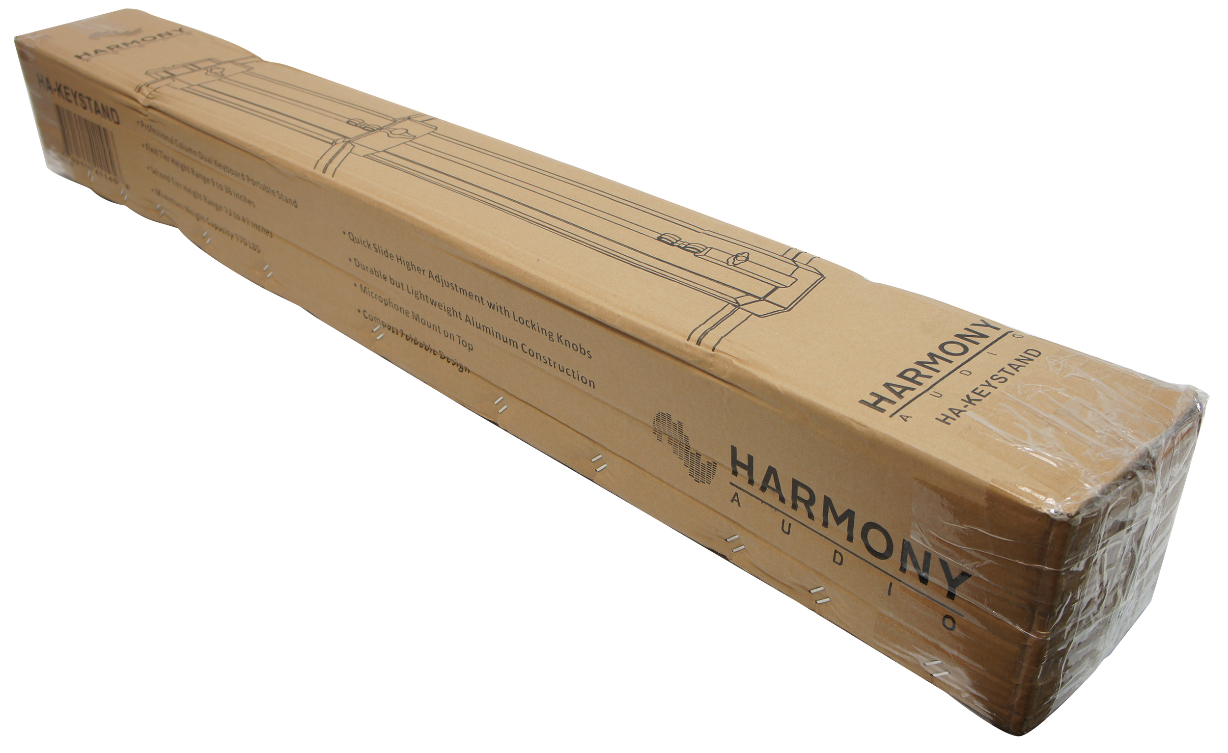Harmony Audio HA-KEYSTAND Professional 2-Tier Column Keyboard Stand with 5/8 Mic Mount 