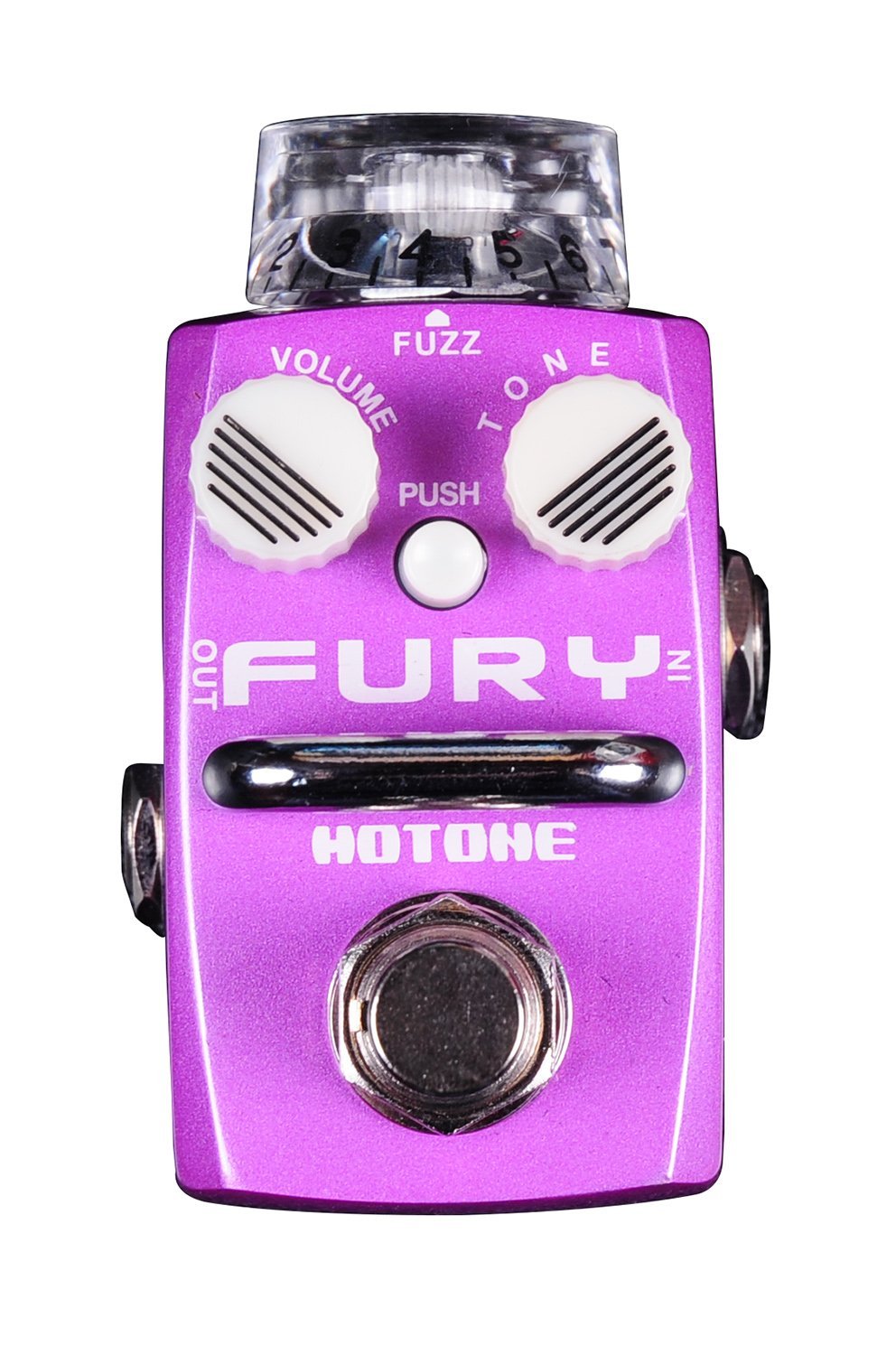 Hotone Skyline FURY Fuzz Guitar Stompbox With Transparent Top Knob 2 Noctilucent Small Knobs 
