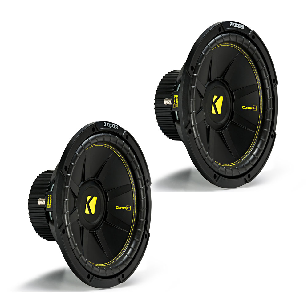 (2) Kicker 44CWCS124 Comp C Car Audio Subwoofer Single 4 Ohm 12" Sub