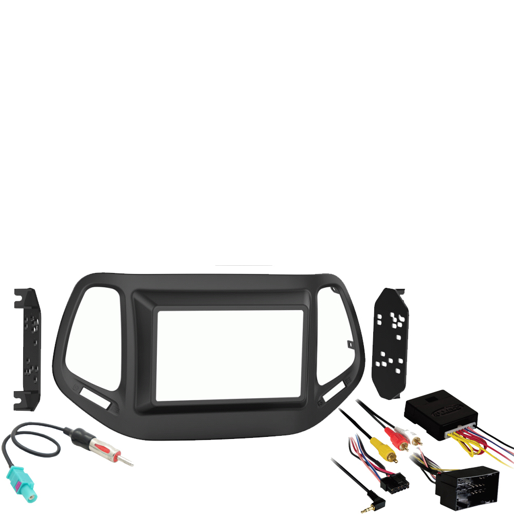 Jeep Compass 2017 2018 Double DIN Stereo Harness Radio Install Dash Kit