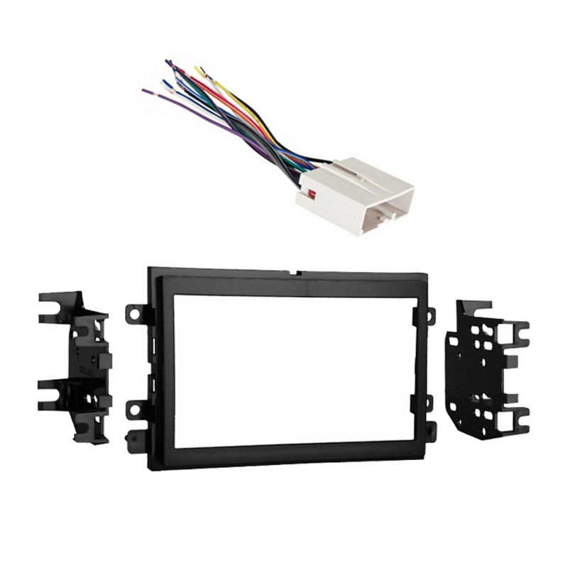 Ford Freestyle 2005-2007 Double DIN Stereo Install Kit With Harness Adapter - Metra Dash Kit & Harmony Audio Wiring