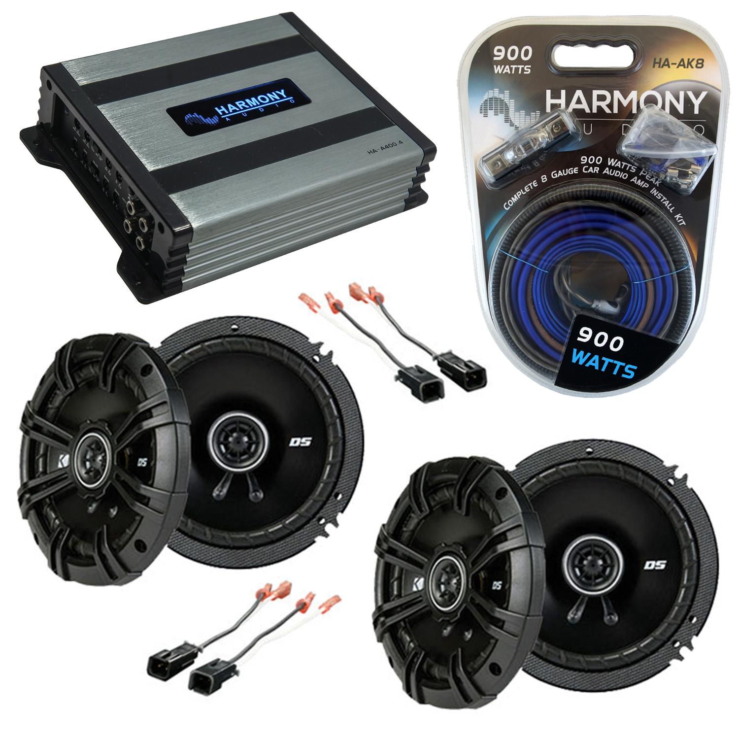 Fits Jeep Cherokee 19972001 Speaker Replacement Kicker (2) DSC65 HAA400.4 Amp eBay