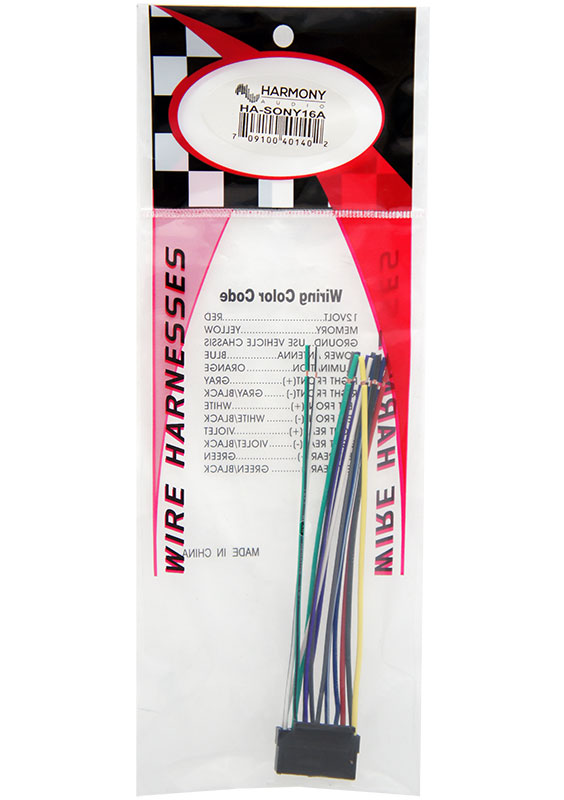 Sony XRCA400 Aftermarket Stereo Radio Receiver Replacement Wire Harness Cable HASONY16A103