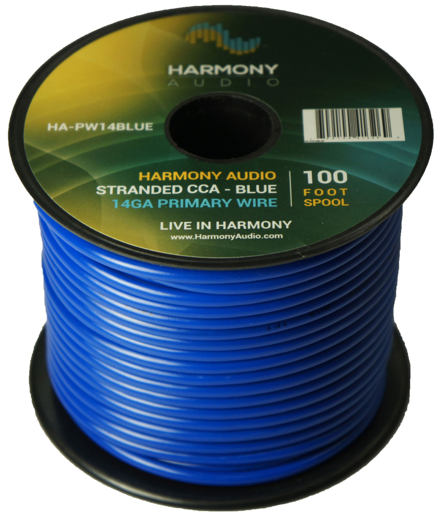 Harmony Audio HA-PW14BLUE Primary Single Conductor 14 Gauge Blue Power or Ground Wire Roll 100 Feet Cable for Car Audio / Trailer / Model Train / Remote