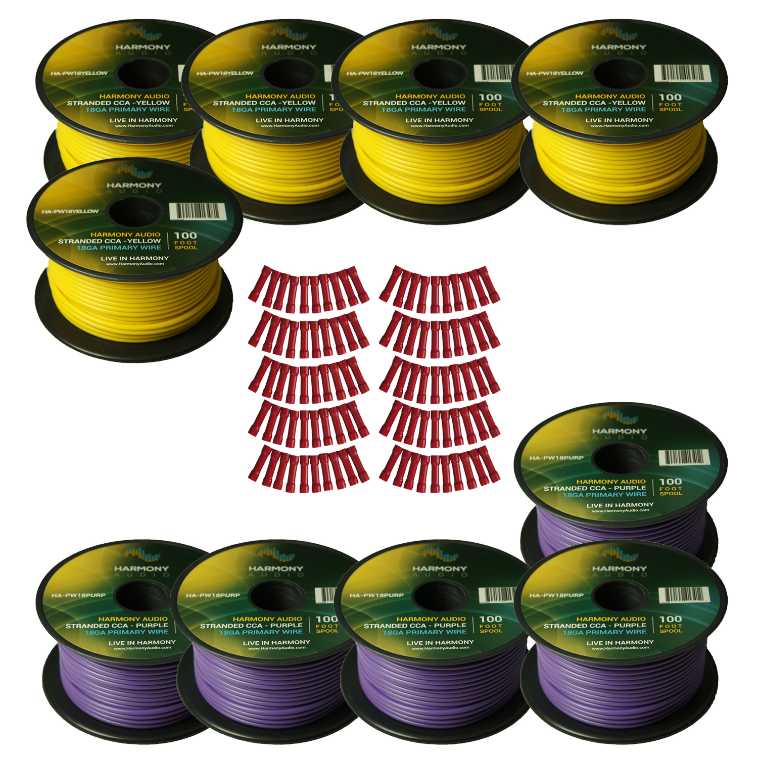 Harmony Audio HA-PW18PURP Primary Single Conductor 18 Gauge Purple Power or Ground Wire Roll 100 Feet Cable for Car Audio/Trailer/Model Train/Remote 