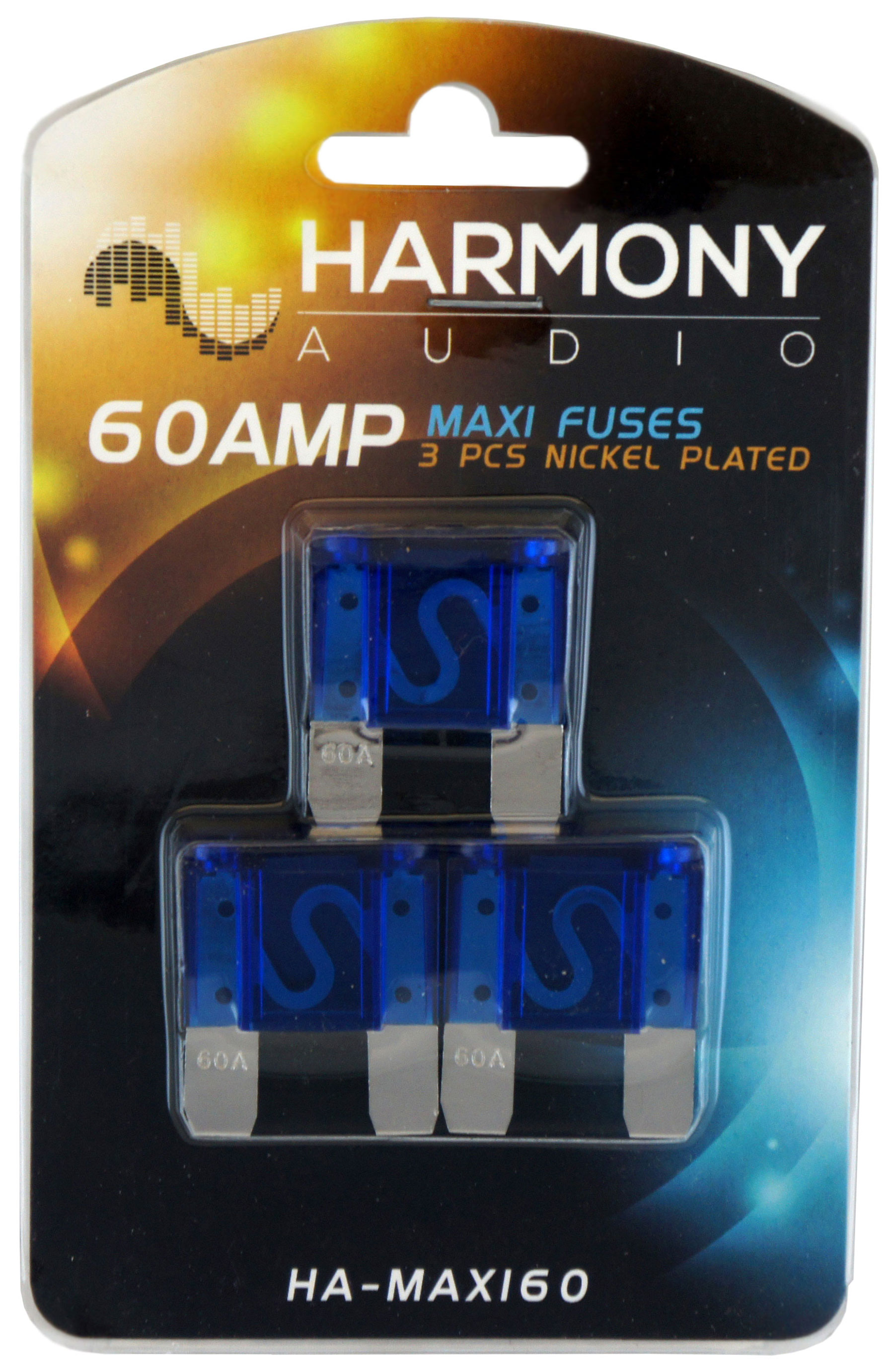 Harmony Audio HAMAXI60 Car Stereo Fuseholder 3 Pack 60 Amp MAXI Fuses