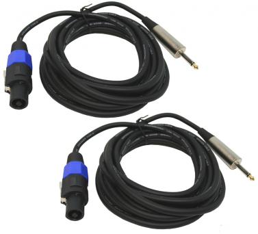 Amp or Speaker Audio 1/4 TRS to Speakon Cable ASC Pro Audio DJ 15 Foot Amplifier 