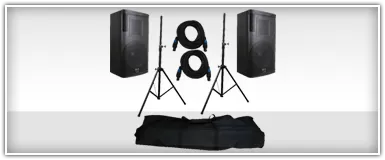 DJ Systems 15 Inch Speakers & Tripod Stands