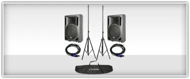 DJ Systems 8 Inch Speakers & Tripod Stands